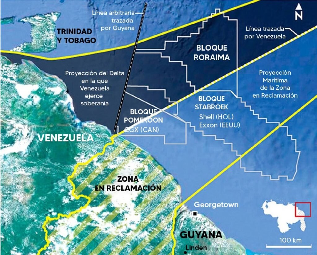 Disputa fronteriza por el Esequibo.
